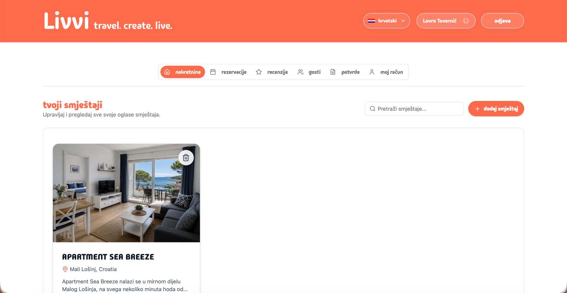 Livvi property list inside the host account